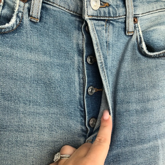 NWT Re Done 70’s Stove Pipe High Rise Destroyed Jeans - Picture 5 of 11